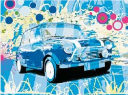 Постер ретро автомобили текстурная бумага